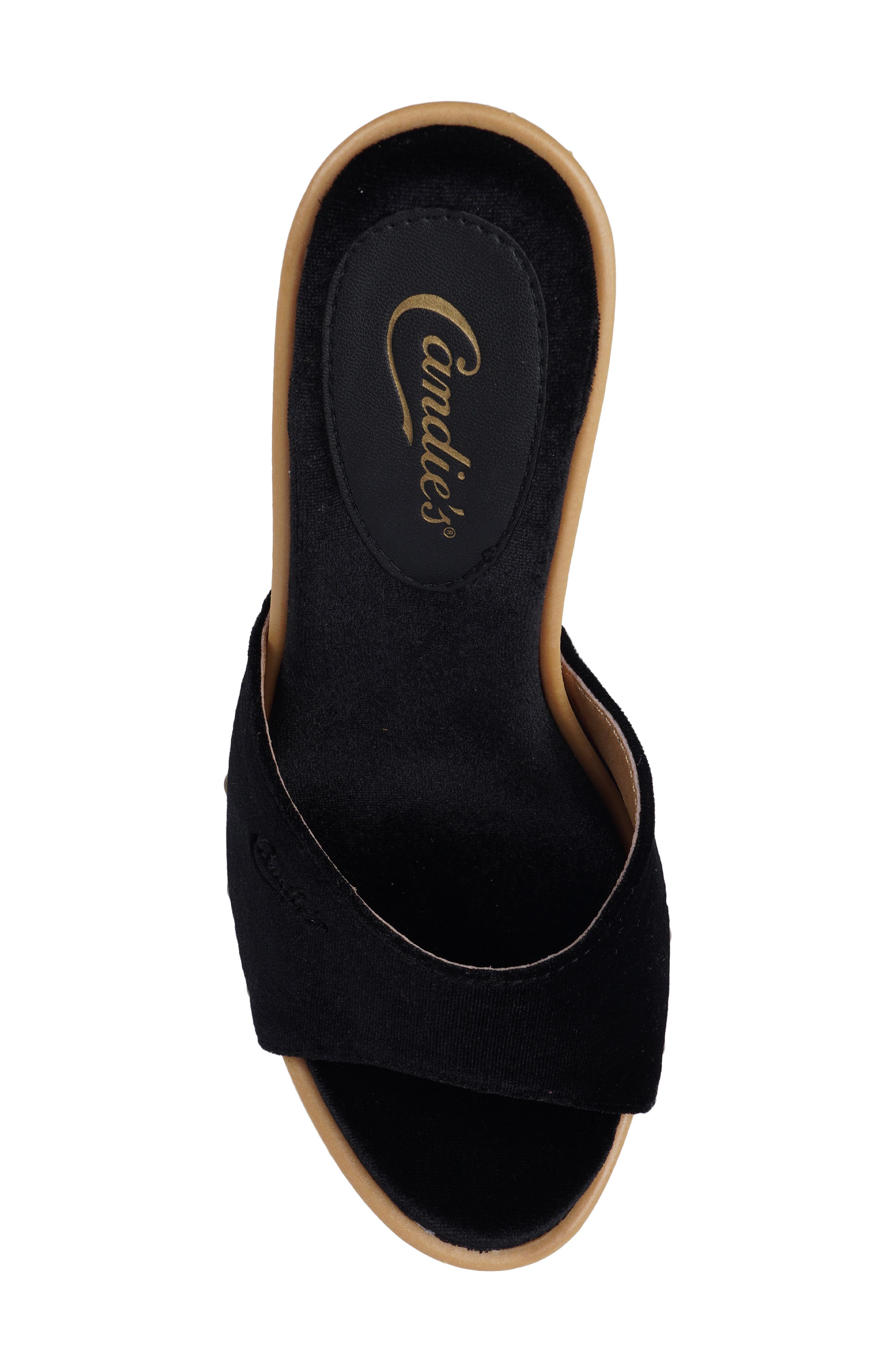 Candie's Antonella Slide Sandal, Alternate, color, Black Velvet