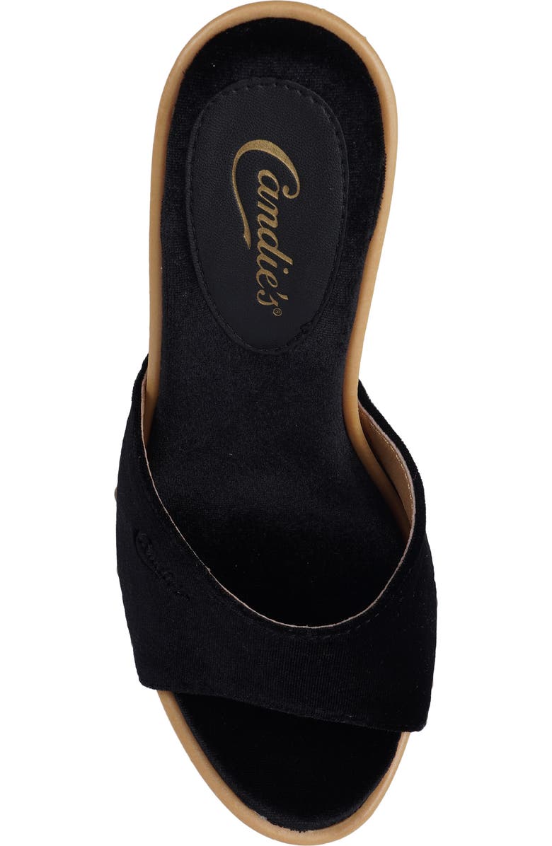 Candie's Antonella Slide Sandal, Alternate, color, Black Velvet