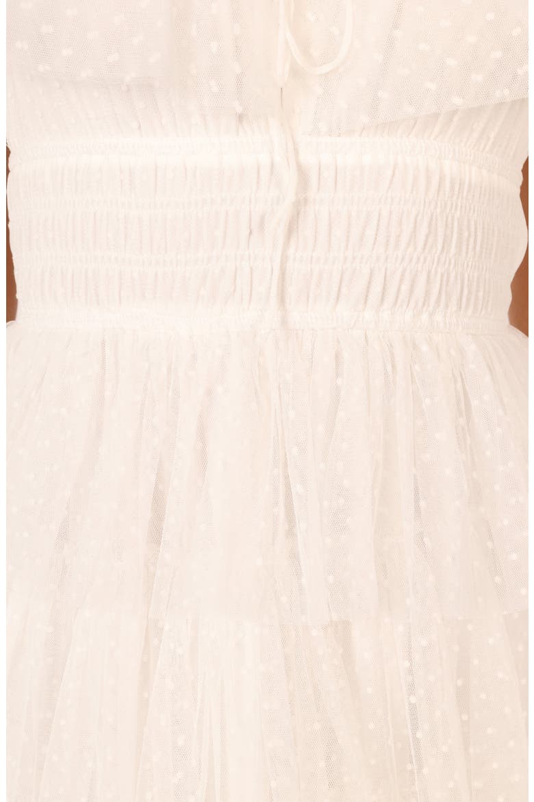 Belle Swiss Dot Tulle Tiered Maxi Dress, Alternate, color, OFF WHITE