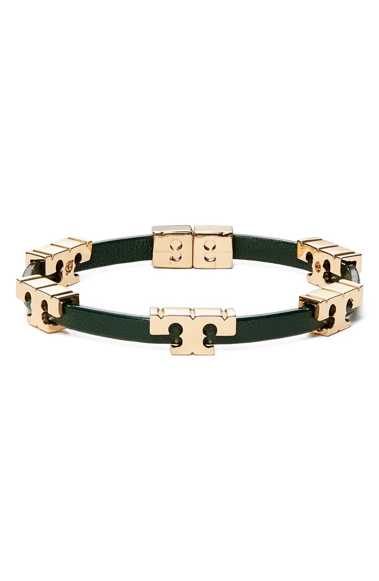 Tory Burch T-Logo Single Wrap Bracelet, Main, color,