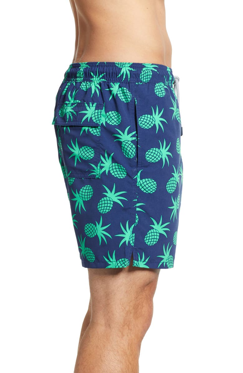Tom & Teddy Pineapple Print Swim Trunks, Alternate, color, 