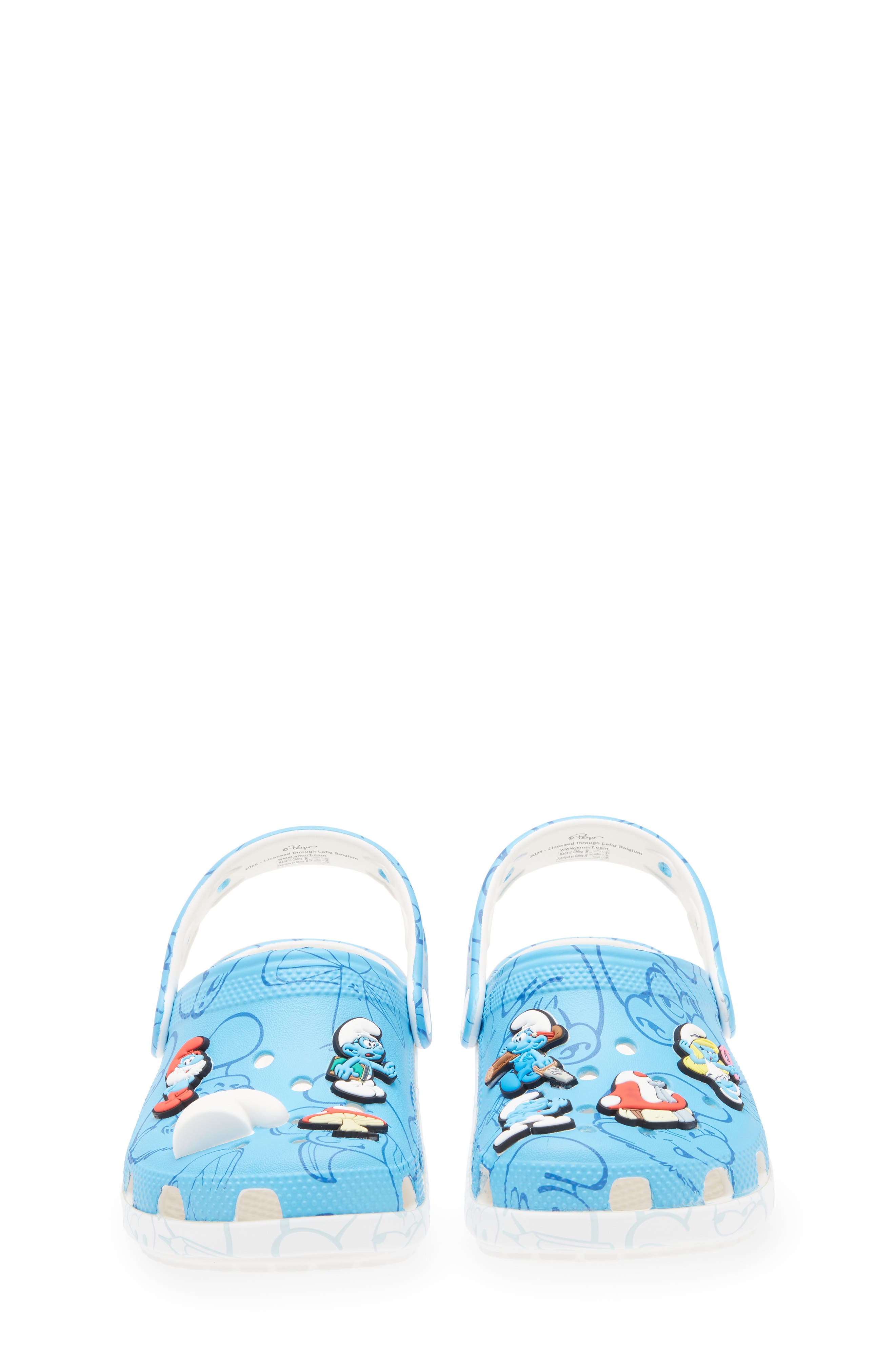 CROCS x The Smurfs Kids' Classic Clog, Alternate, color, Blue Multi