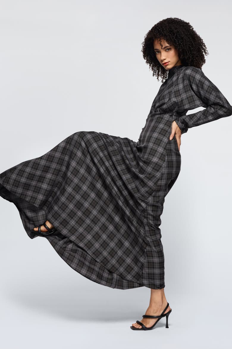 Verka Dress, Alternate, color, Grey Tartan