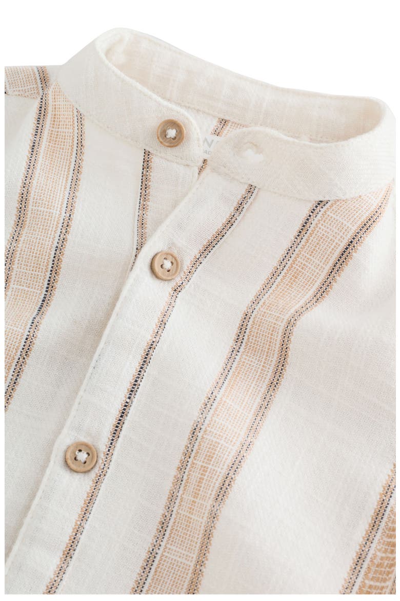 Kids' Stripe Cotton Button-Up Shirt, Alternate, color, NEUTRAL