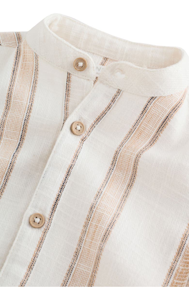 NEXT Kids' Stripe Cotton Button-Up Shirt, Alternate, color, Neutral