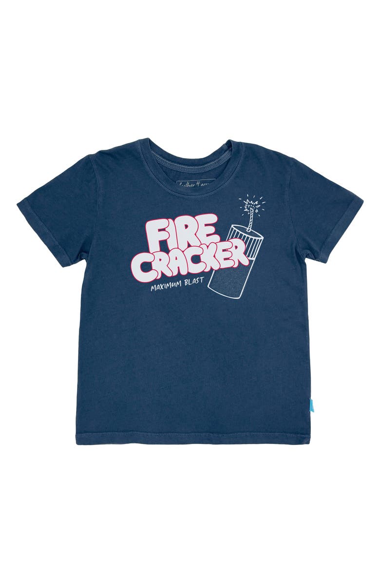 Feather 4 Arrow Fire Cracker Vintage Graphic T-Shirt, Main, color, Navy