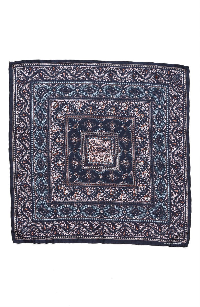 Rebecca Minkoff Border Paisley Silk Scarf, Alternate, color, 