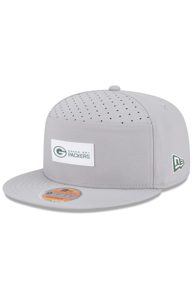 New Era Men's New Era Gray Green Bay Packers 2025 Sideline  Split Panel 9FIFTY Snapback Hat, Main, color, 