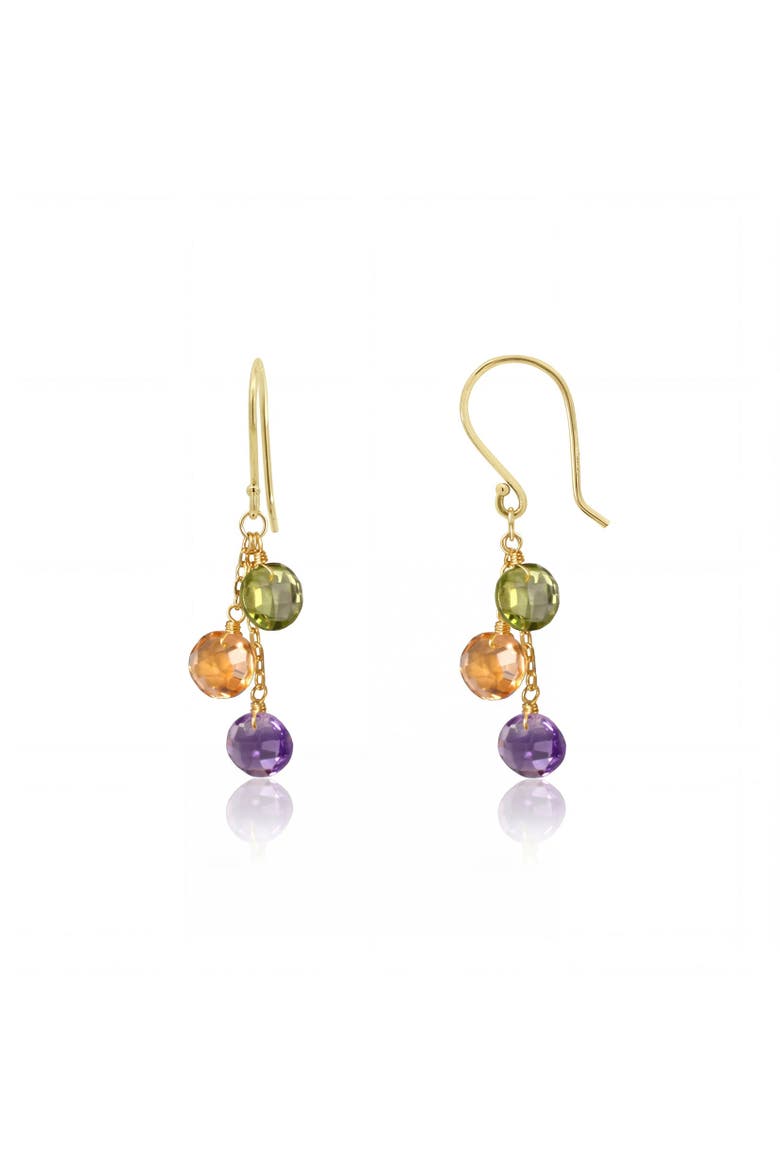 Tricolor Bead Dangle Earrings, Main, color, Peridot, Citrine,  Amethyst