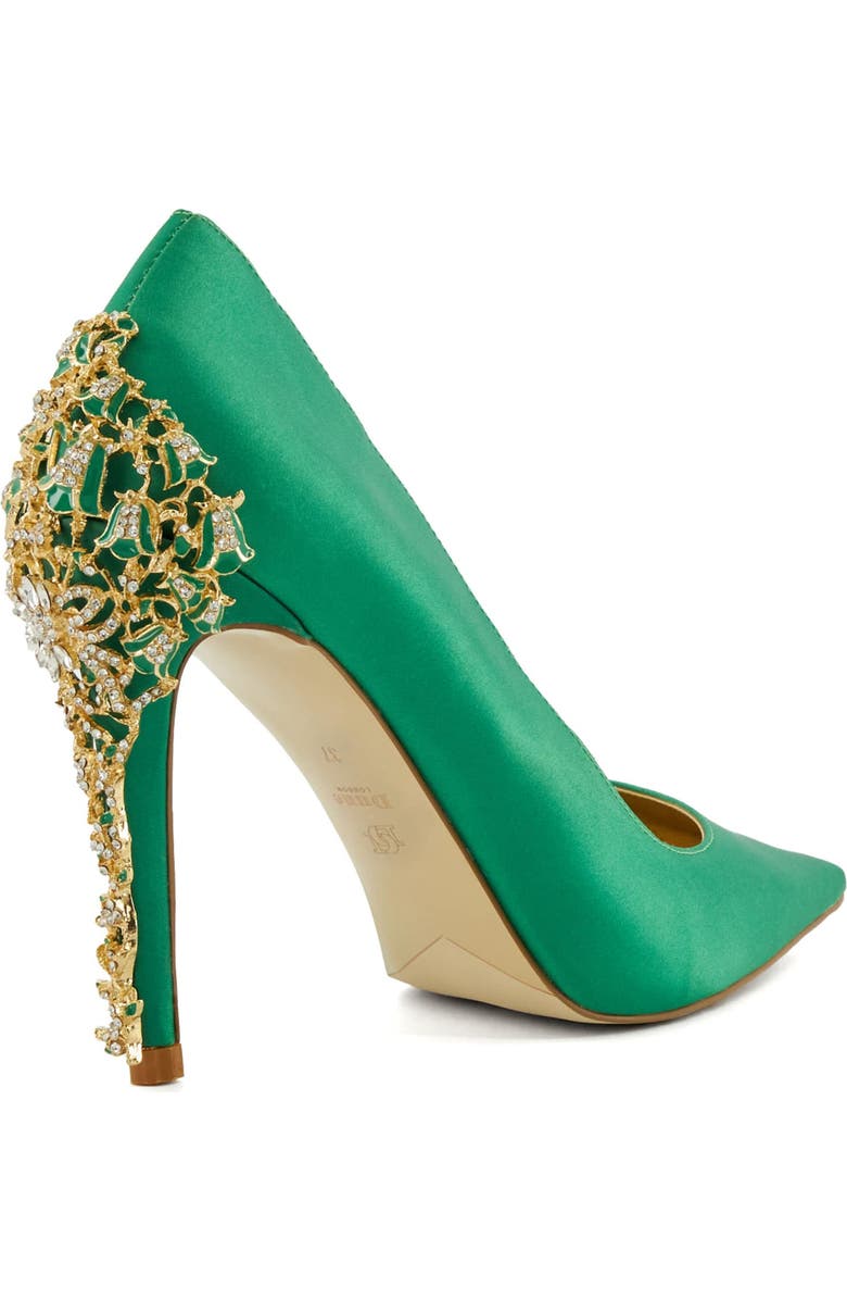 Dune London Audleys Pointed Toe Pump, Alternate, color, Green-Satin