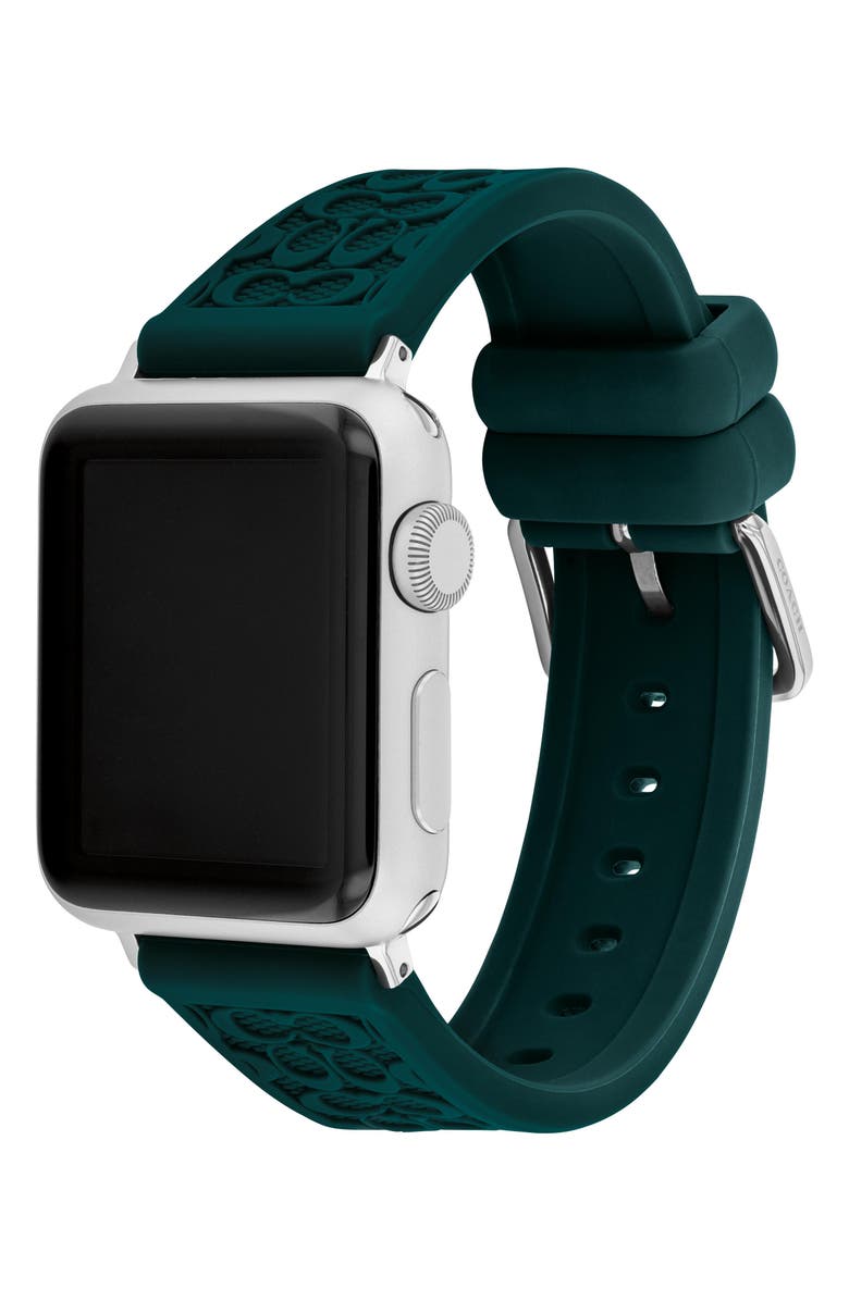 COACH Signature C Silicone Apple Watch<sup>®</sup> Watchband, Alternate, color, 