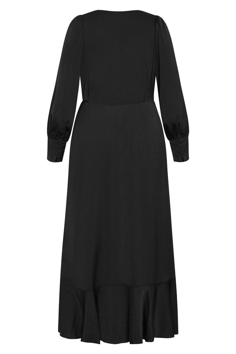 Oki Long Sleeve Wrap Dress, Alternate, color, BLACK