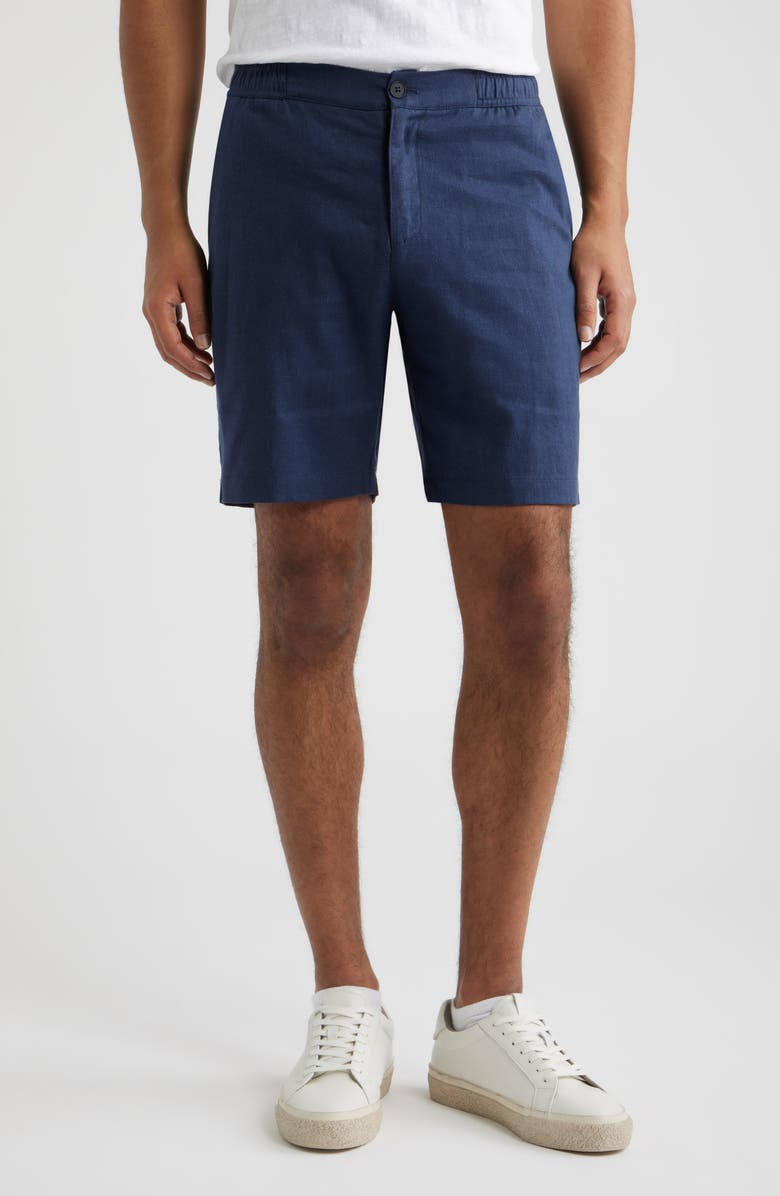 Bugatchi Aerolinen Linen Blend Shorts, Main, color, Navy