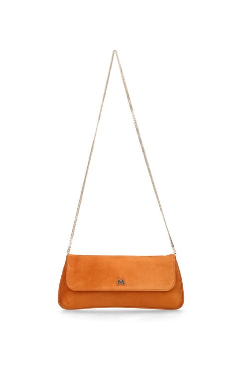 Medium Leather Clutch With Cross Body Chain Strap