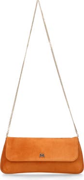 MASCARO Medium Leather Clutch With Cross Body Chain Strap