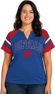 STARTER Women's Starter Royal Buffalo Bills Plus Size Throwback Game On Notch Neck Raglan T-Shirt