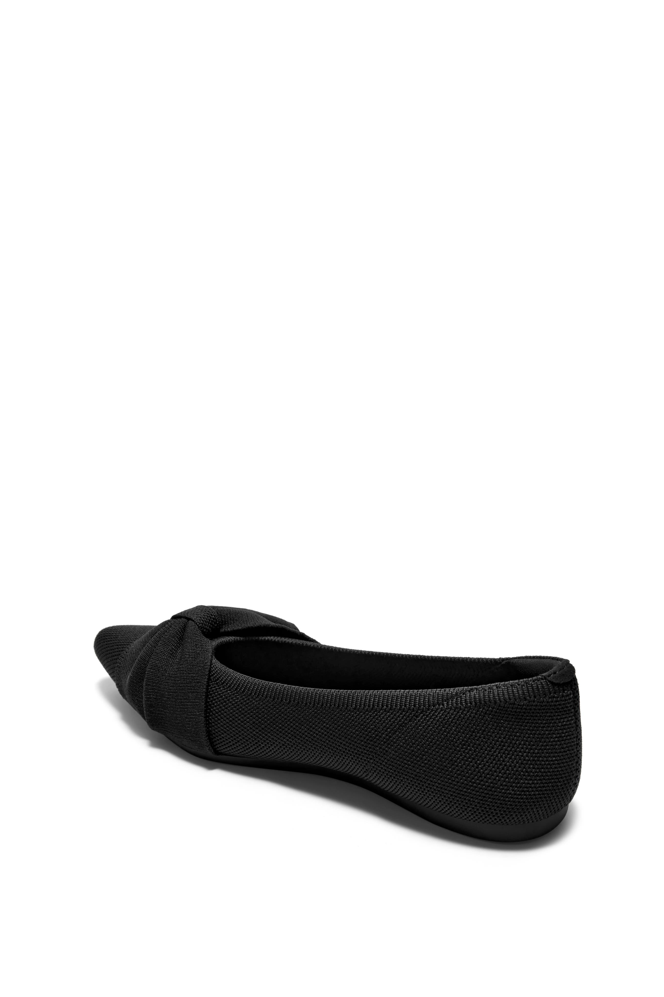 Azura Pointed-Toe Bow Flats, Alternate, color, Black