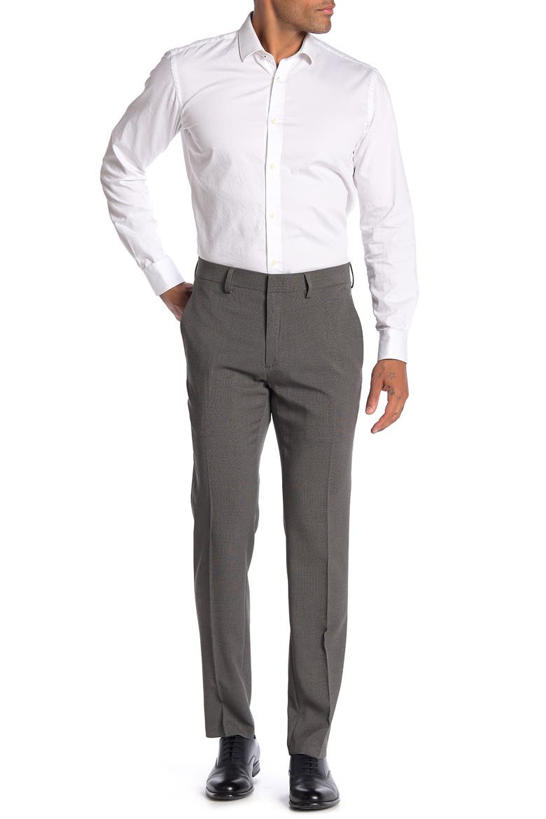 Tic Weave Slim Fit Dress Pant, Alternate, color, MED GREY