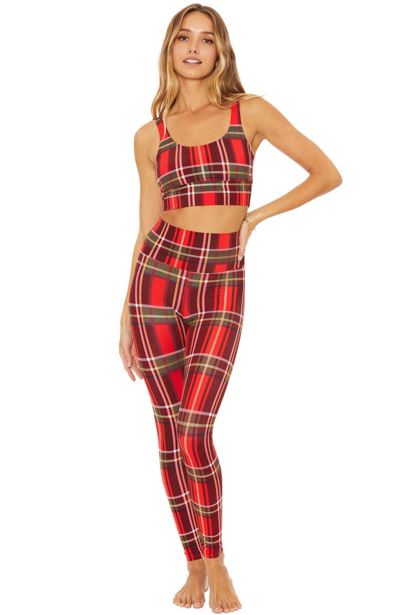 Beach Riot Piper Holiday Plaid High Waist Leggings, Alternate, color, 