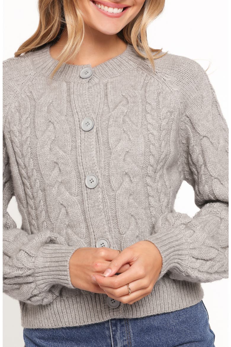 Nika Cable Stitch Cardigan, Alternate, color, GREY