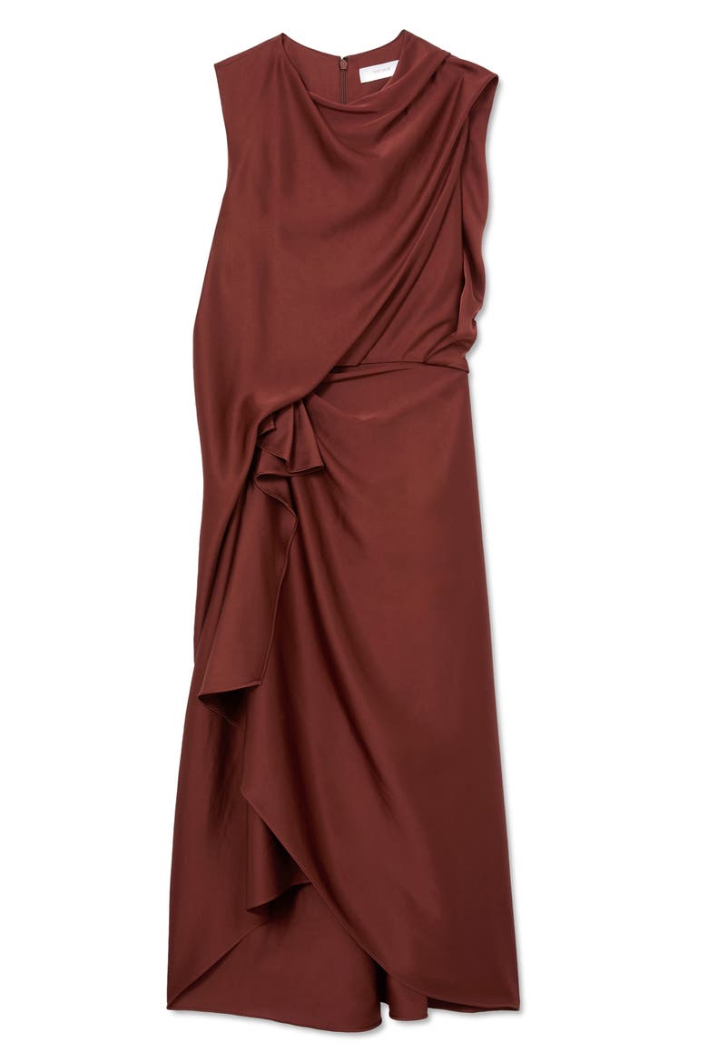 Mabel Ruffled Dress, Alternate, color, RUST ORANGE
