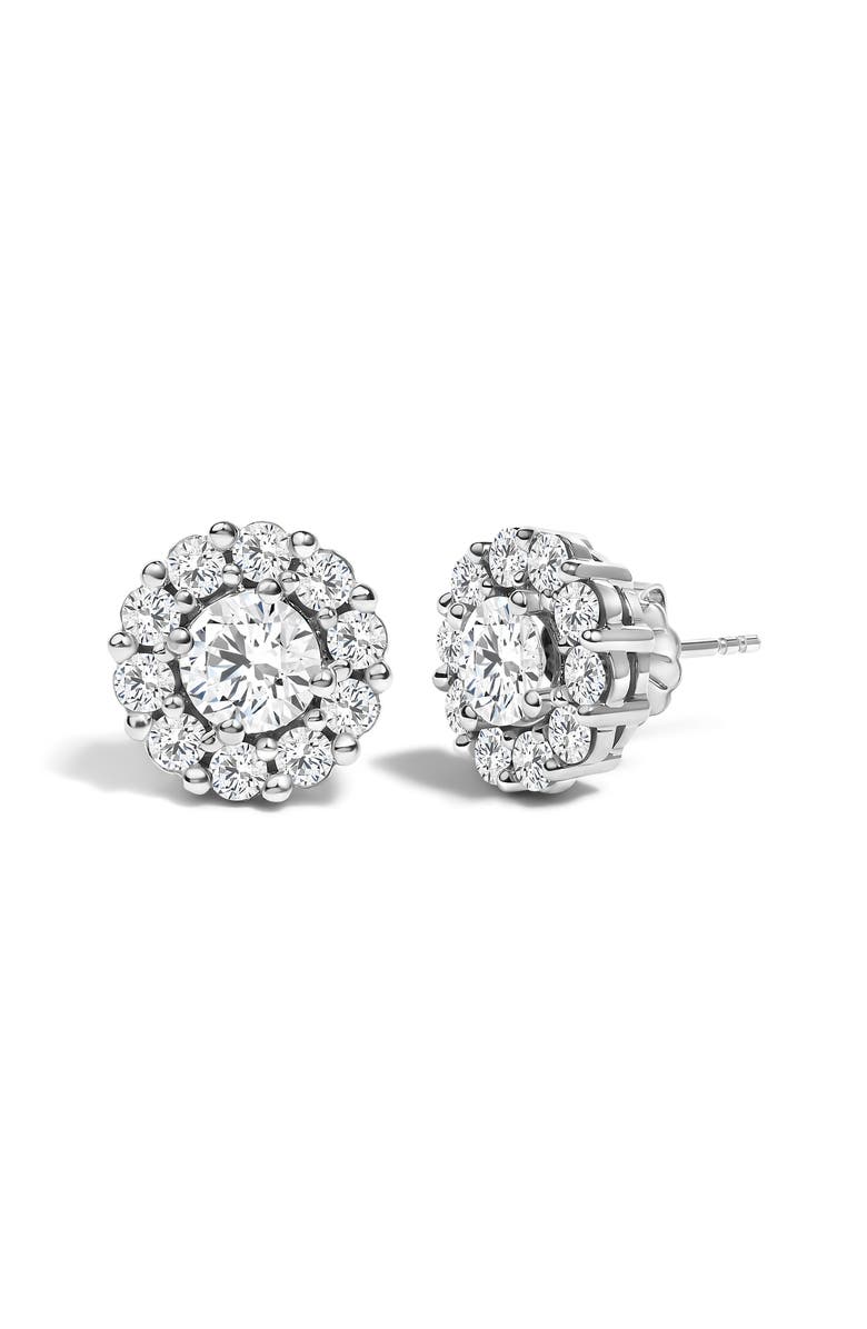 Haus of Brilliance 10K White Gold 3.0 Cttw Lab Grown Diamond Halo Stud Earrings, Alternate, color, White Gold