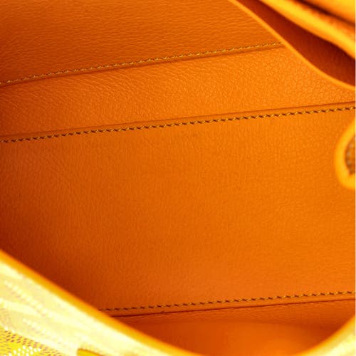 Pre-owned Goyard  Goyard Saigon Top Handle Bag Coated Canvas With Leather Mini In Yellow