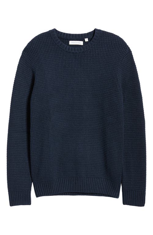 James Campbell Laggan Waffle Stitch Crewneck Sweater In Blue