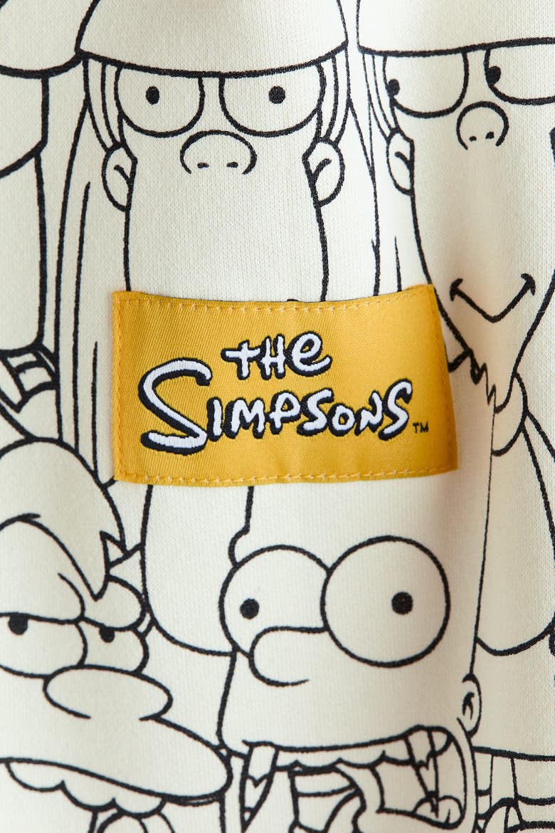 Printed Brushed-inside Sweatshirt, Alternate, color, White/The Simpsons