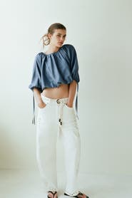 H&M Oversized Tie-detail Blouse