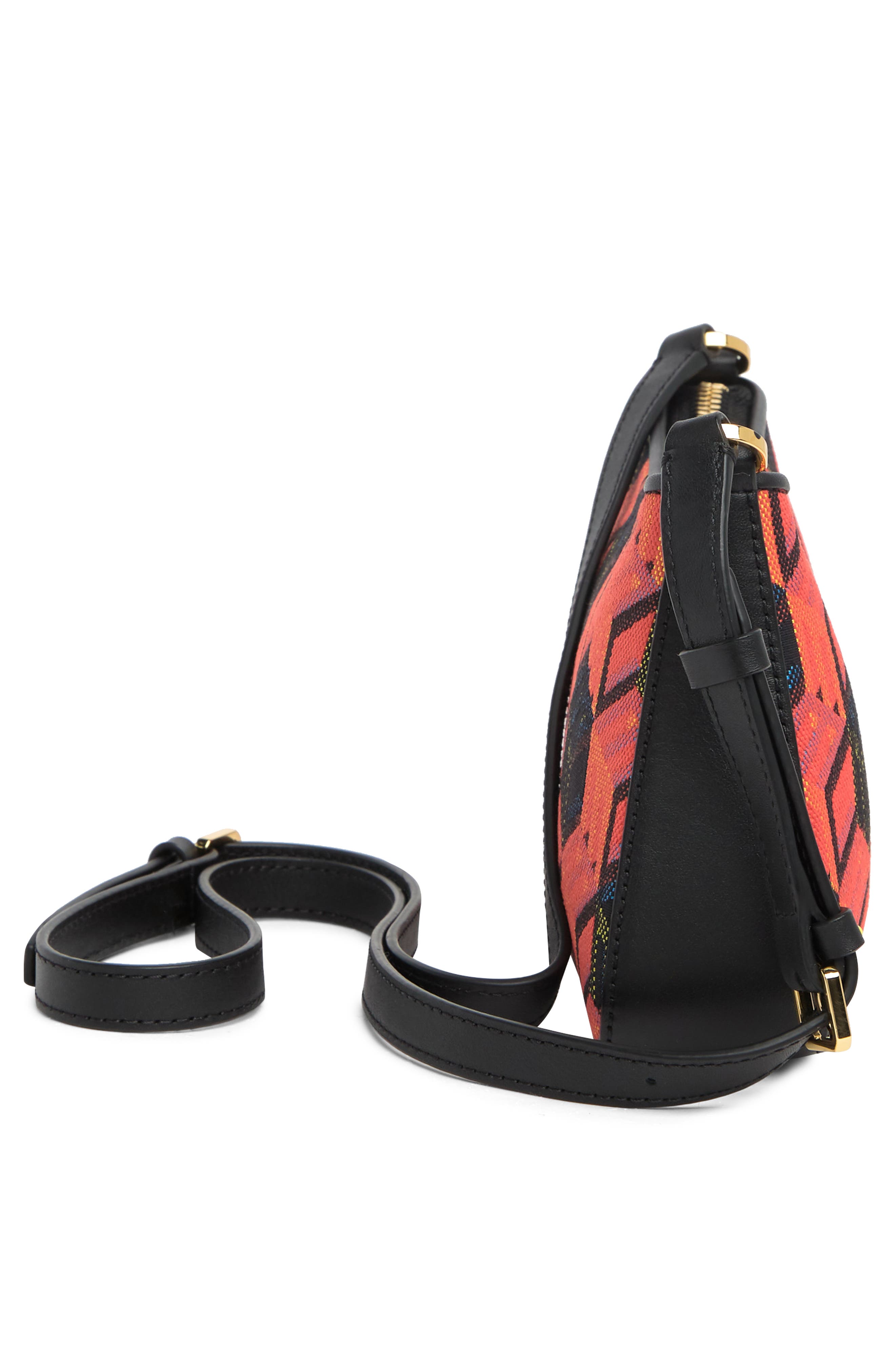 MCM Cubic Logo Jacquard Shoulder Mini Bag, Alternate, color, 