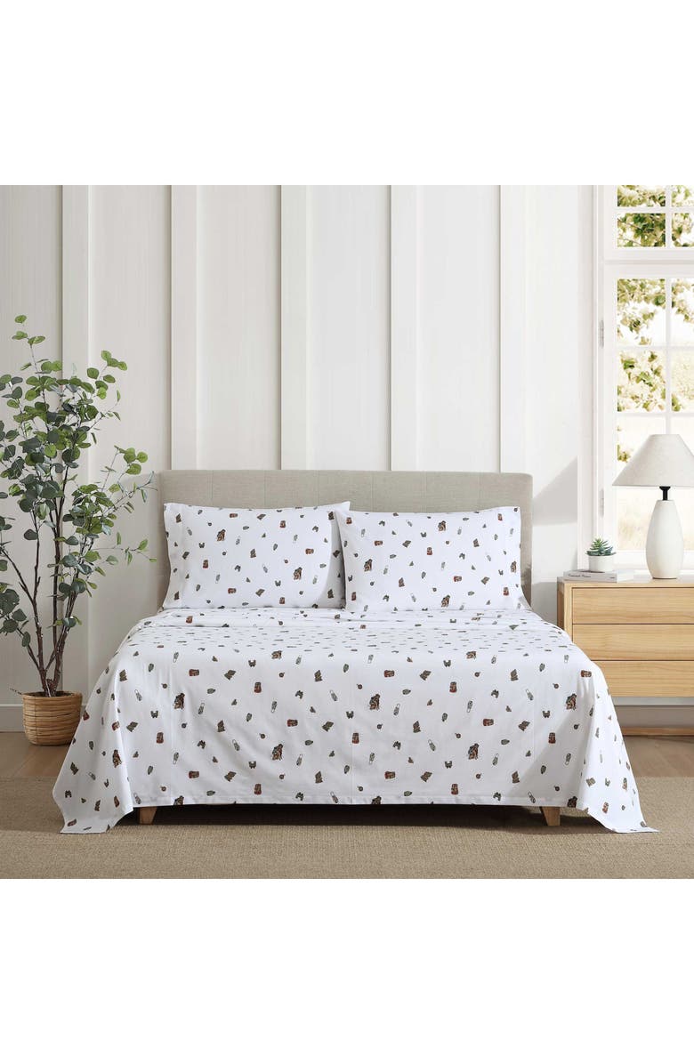 Eddie Bauer Buddy Camping 200 Thread Count Cotton Percale Full Sheet Set, Alternate, color, White
