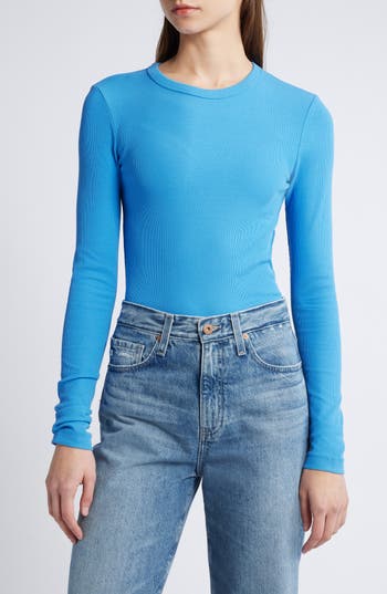 Shop & Other Stories Rib Long Sleeve Cotton T-shirt