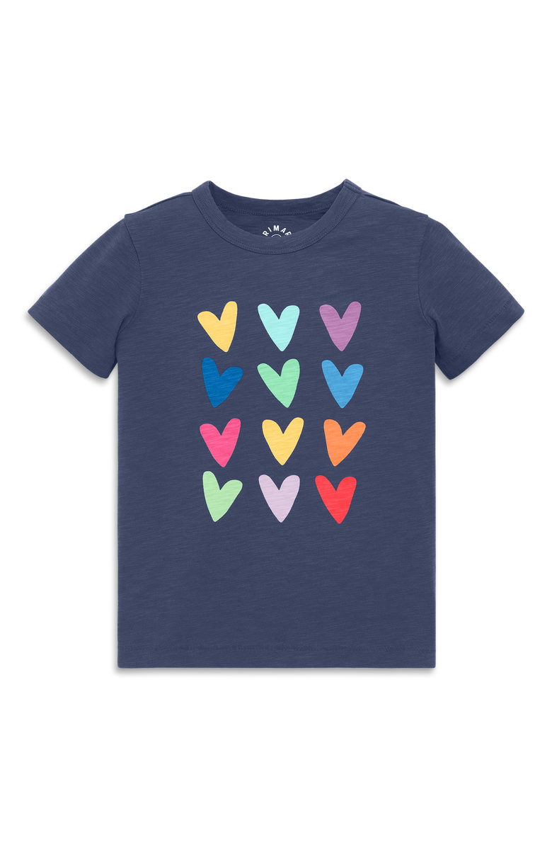 Primary Kids Rainbow Hearts Tee, Main, color, 