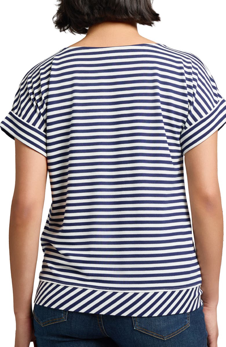 Jones New York Stripe Tie Hem Top, Alternate, color, 