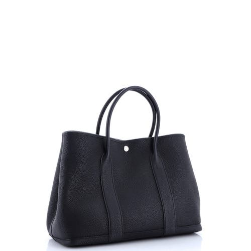 Pre-owned Hermes Hermes Garden Party Tote Leather 36 In Black