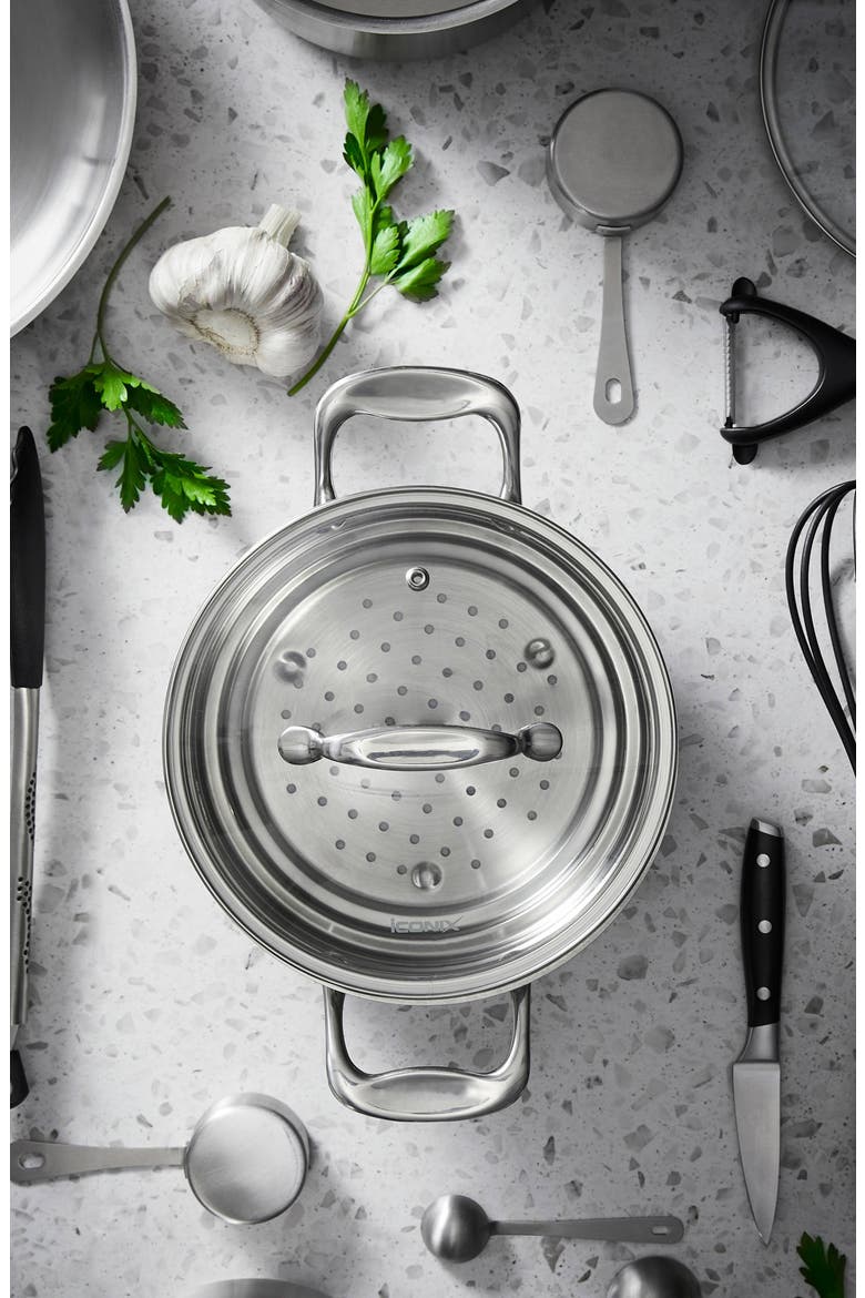 iconiX™ Steamer Insert with Lid, Alternate, color, SILVER