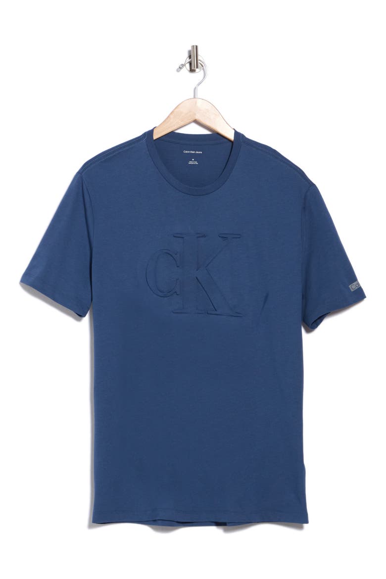 Embossed Monogram T-Shirt, Alternate, color, DARK DENIM