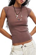 Free People Ever Had Cap Sleeve Cotton T-Shirt