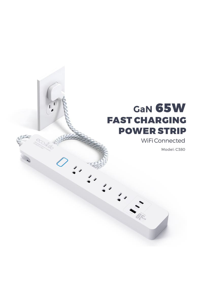 Smart WiFi Surge Protector Power Strip, Alternate, color, White