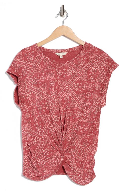 Lucky Brand Bandana Print Twist Front T-shirt