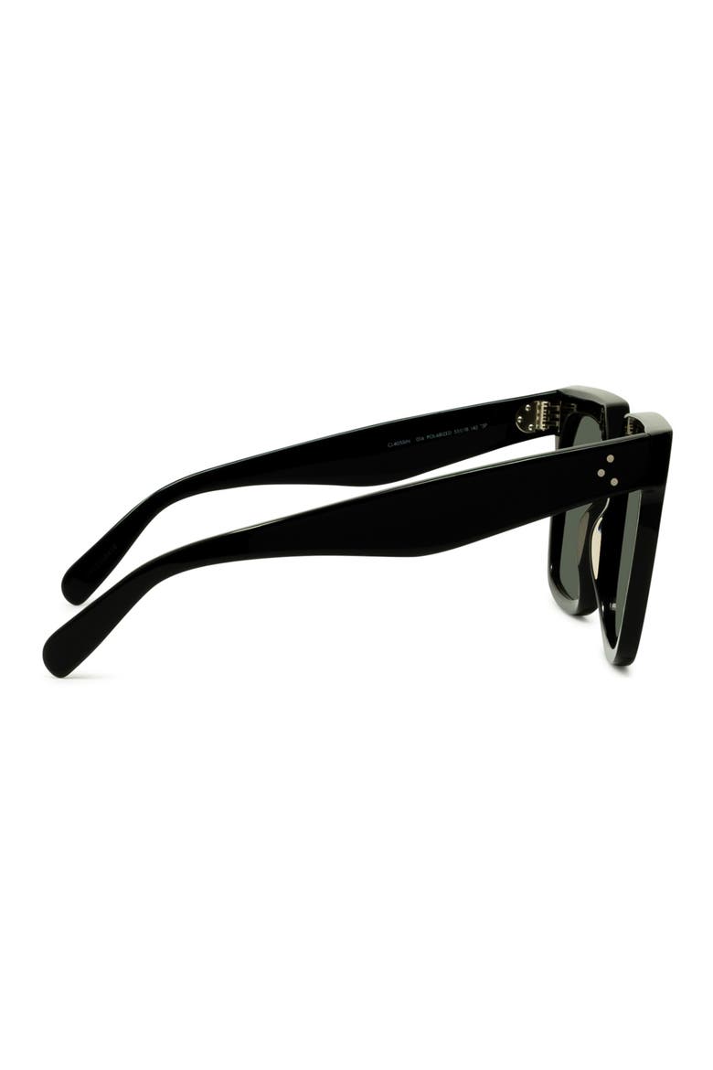 Bold 3 Dots 55mm Polarized Square Sunglasses, Alternate, color, SHINY BLACK/ SMOKE