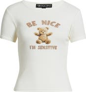 Vinyl Icons Be Nice Bear Graphic Baby Tee