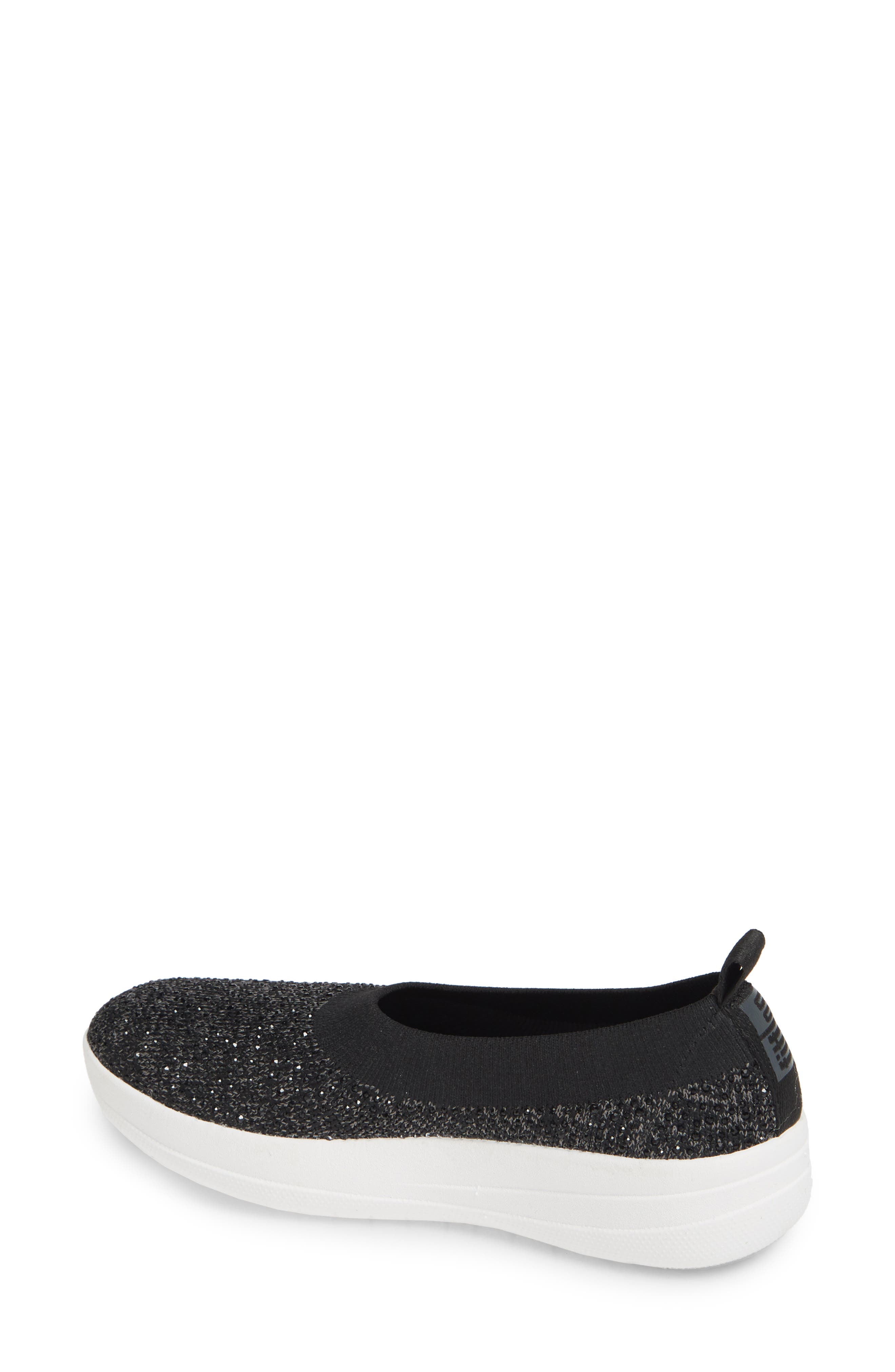 FitFlop Uberknit<sup>™</sup> Crystal Ballerina Slip-On Sneaker, Alternate, color, Black/Soft Grey