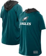 New Era Men's New Era Midnight Green Philadelphia Eagles Combine Authentic Hooded Raglan Short-Sleeve T-Shirt