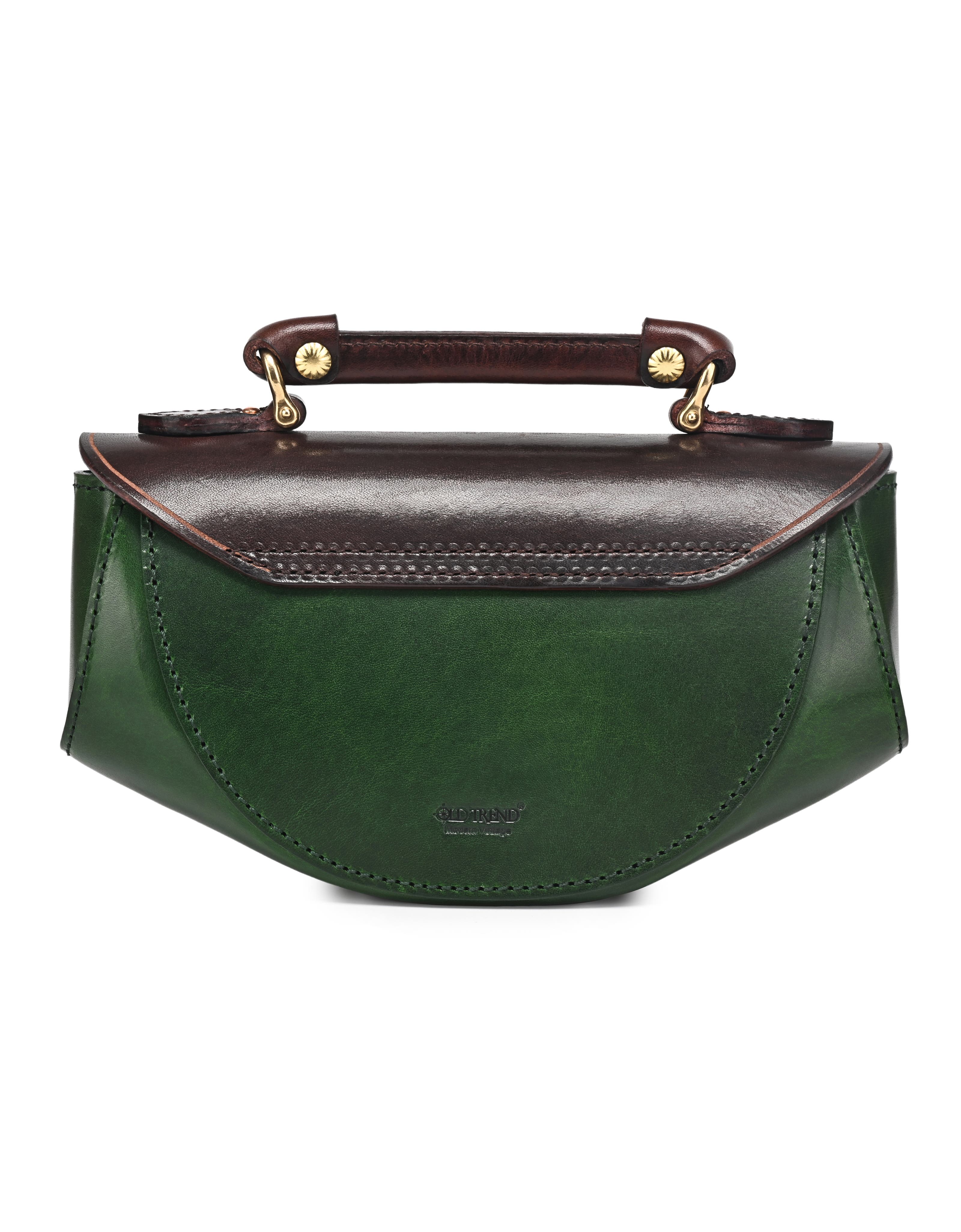 Azalea Genuine Leather Vintage Everyday Crossbody, Alternate, color, Green