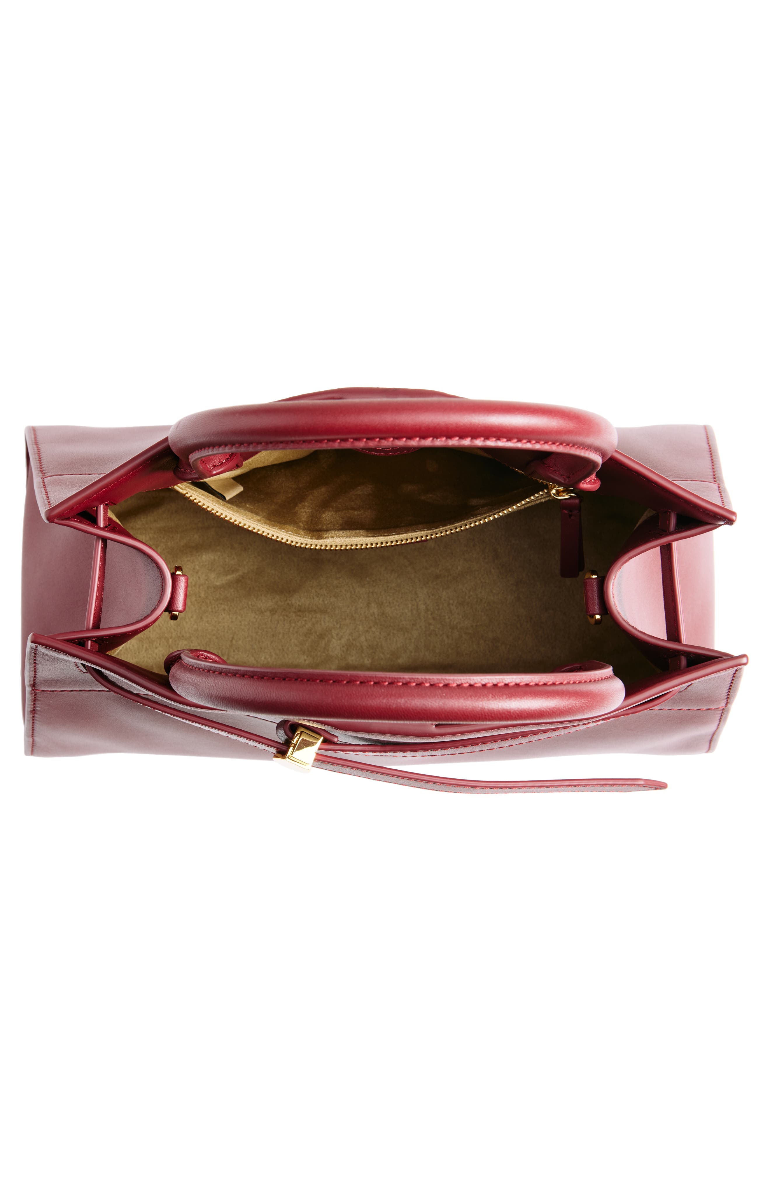 Veronica Beard Dash Leather Top Handle Bag, Alternate, color, Oxblood