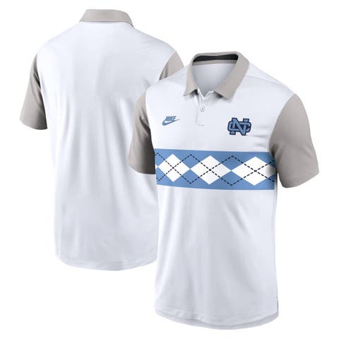 Men's Nike White/Gray North Carolina Tar Heels Athletic Prep Legacy Logo Vapor Performance Polo