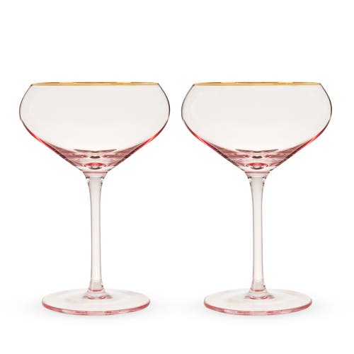 Twine Rose Crystal Coupe Glasses Set Of 2