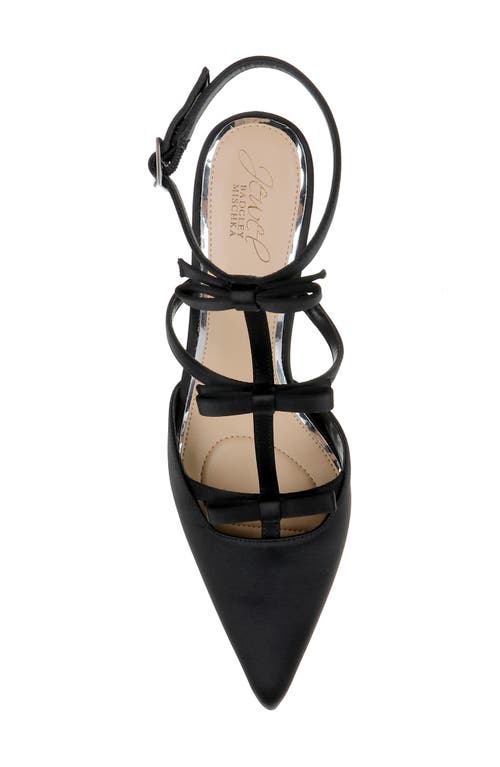 Jewel Badgley Mischka Elisabetta Ankle Strap Pointed Toe Kitten Heel Pump In Black